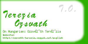 terezia ozsvath business card